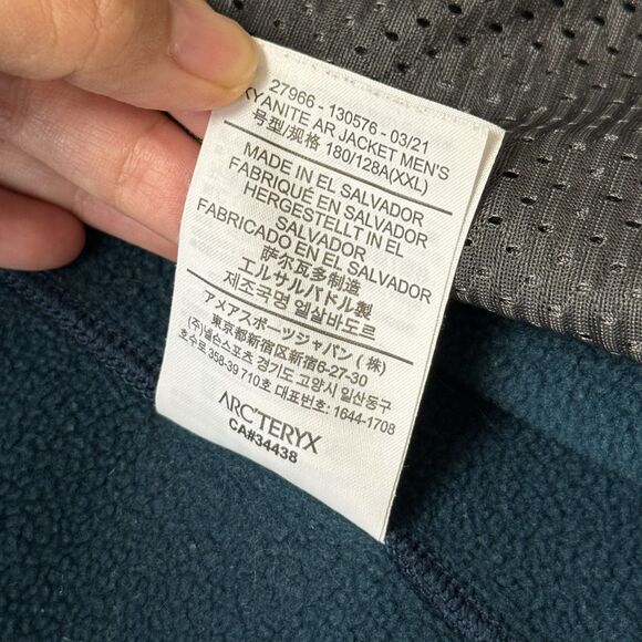 Arc'teryx Kyanite Full Zip Jacket Blue Men Size XXL - Picture 9 of 11